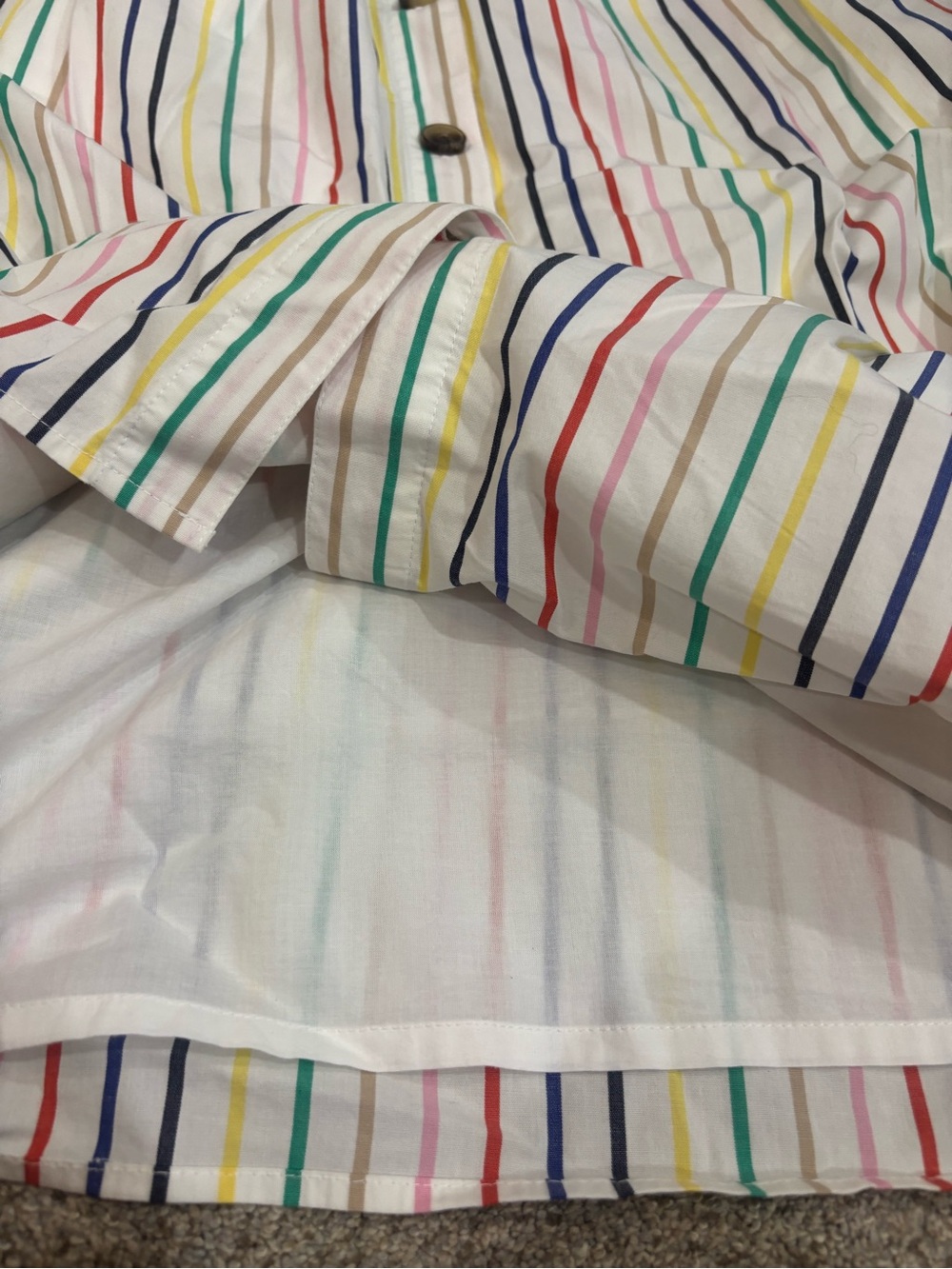 J Crew Factory Rainbow Stripe Button Front Poplin Midi Skirt Multicolored Size S - Picture 8 of 13